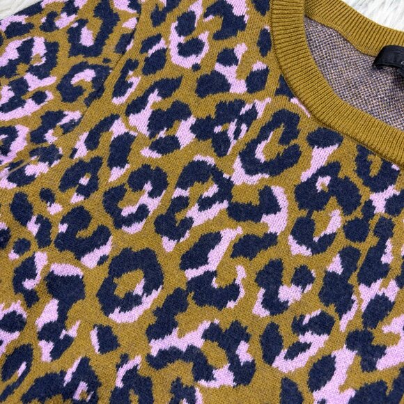 J.Crew Leopard Print Crewneck Sweater In Mod Leopard Bronzed - Picture 3 of 7